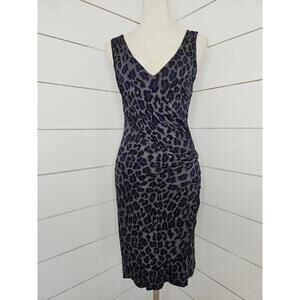 Y2K INC International Concepts Medium blue & black cheetah print mini dress